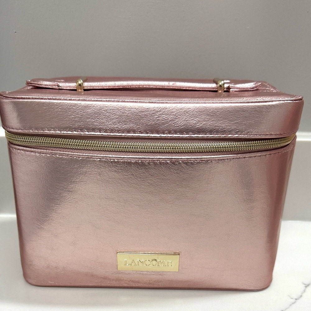 Lancome Metallic Pink Makeup Train Case